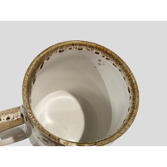 Vintage Stoneware Mod Floral Coffee Mug, Pink Yellow Mod Flowers, Coffee Cup - Picture 7 of 9